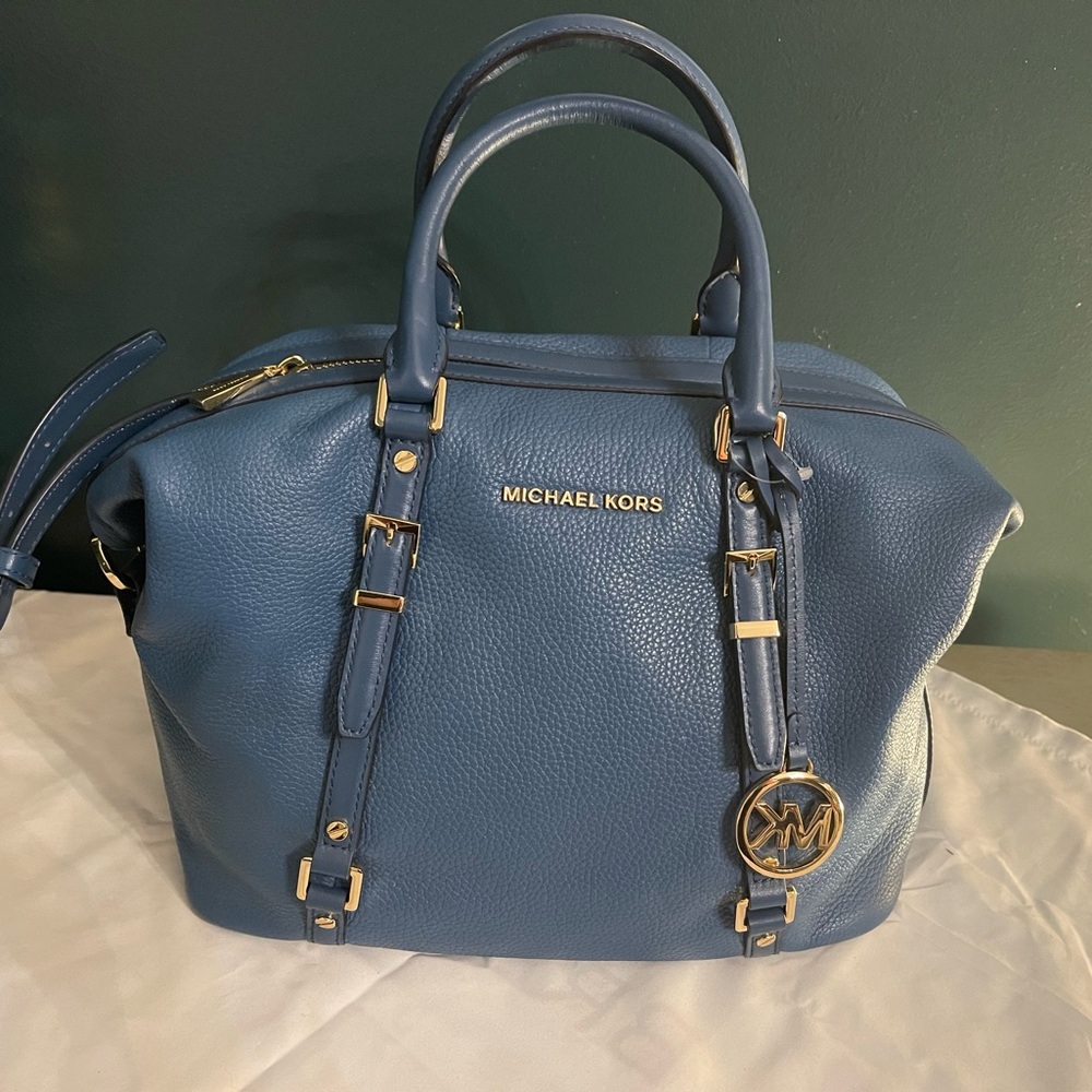 NWT Michael Kors Bedford Legacy Medium Convertible Satchel- Dark Chambray